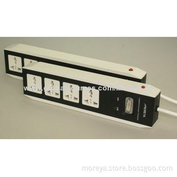 Universal standard power strip with 5 socket outlets, ABS casing, overload protection